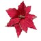 10" Red Poinsettia with Gold Accents - Luxurious Holiday Floral Pick